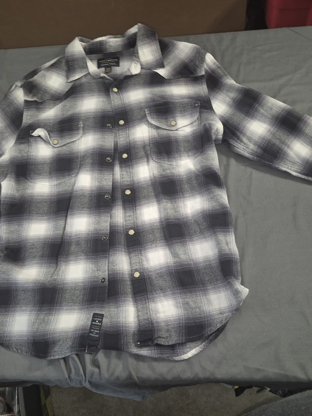 Men's Black & White Plaid Button-Up Shirt - Rock & Republic